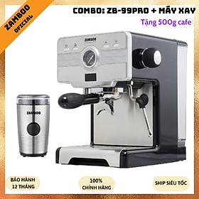 Mua Combo máy pha cà phê Espresso Zamboo ZB-99PRO + máy xay ZB100g - hàng chính hãng