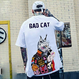 Áo thun nam họa tiết Bad Cat