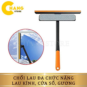 Cây Lau Kính Thông Minh 3 Trong 1, Chổi Lau Kính Gạt Nước Xoay 360 Độ Linh Hoạt