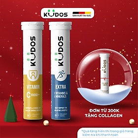 Combo Thực phẩm bảo vệ sức khỏe KUDOS VITAMIN C 1000MG + KUDOS EXTRA HIGH DOSE VITAMINS & MINERALS (20 viên/ tuýp)