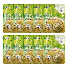 Hình ảnh Combo 10 Gói Mặt Nạ Chiết Xuất Ốc Sên 3W Clinic Fresh Snail Mask Sheet (23ml x 10)