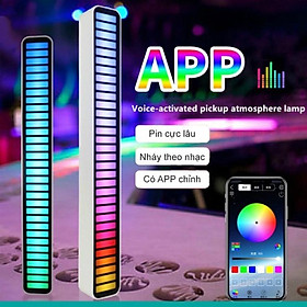 Thanh Đèn Led RGB nháy theo nhạc, Đèn Led cảm biến âm thanh quay clip Tiktok triệu view Có app điều khiển,Pin sạc