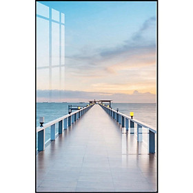 Tranh trang trí phòng khách phòng ngủ phòng làm việc Cầu cảng biển đẹp BK_0036