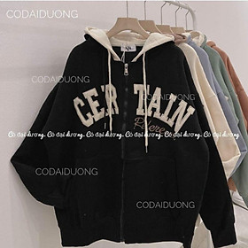 Áo Khoác Nam Nữ Nón 2 Lớp Thêu CERTAIN - Kiểu Hoodie Có Dây Kéo -Chống Nắng Thu Đông