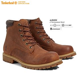 [Original] Timberland Giày Boot Nam Cổ Cao 6 inch Basic Alburn Boot WP Md Brown Full Grain TB0A1H8QHE