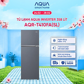 Freeship toàn quốc - Tủ lạnh ngăn đông trên Aqua 358L AQR-T410FA(SL) - Bảo hành 2 năm - Hàng chính hãng