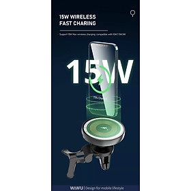 Mua Bộ sạc Oto Wiwu Magentic Wireless Car Charger CH-309 Xoay 360 Độ  Hấp Phụ Từ Tính Mạnh  Sạc Nhanh - Hàng Chính Hãng