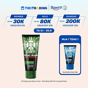 Sữa rửa mặt cho nam Oxy sạch sâu giảm mụn kiểm soát nhờn dạng kem Oxy Total Anti Acne 100g