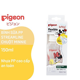 Bình Sữa Pigeon PP Streamline Hình Chuột Minnie 150ml250ml