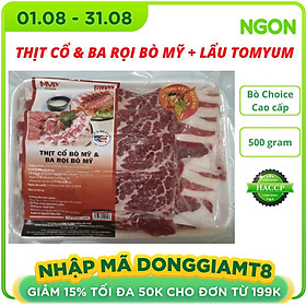 Thịt cổ bò Mỹ và ba rọi bò Mỹ 500g Excel,giao hỏa tốc HCM