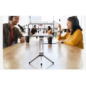 Giá đỡ kệ đỡ điện thoại từ tính gập xoay 360 độ để bàn, kẹp thành bàn, ô tô, máy bay livestream, selfile tự sướng - Hàng chính hãng