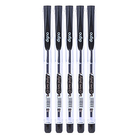 Vỉ 5 Cây Viết Gel Đậy Nắp Digno Selfy - Mực Đen (0.7mm)