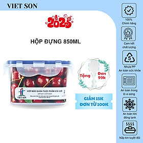 Hộp Đựng Thực Phẩm VIETSON 850ml Nắp Khóa 4 Cạnh Kín Hơi
