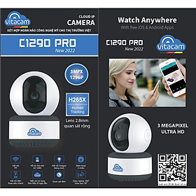 Mua Camera IP Wifi 3.0MP VITACAM C1290 Pro  Xoay 360  chuẩn ULTRA HD - Hàng chính hãng