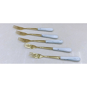 BỘ 6 DĨA ĂN HOA QUẢ CÁN SỨ CAMELIA  THÂN KIM LỌI MẠ VÀNG CAO CẤP - ANTH423