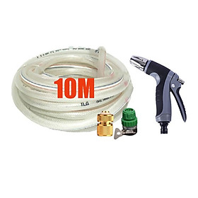 Mua Bộ dây vòi xịt nước rửa xe tưới cây tăng áp 3 lần 7-10m(cút đồng nối nhựa xanh) 206817