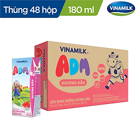 THÙNG SỮA DINH DƯỠNG VINAMILK ADM GOLD HƯƠNG DÂU - LỐC 4 HỘP X 180ML