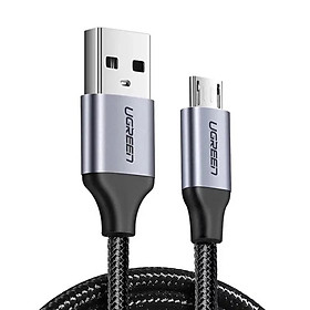 Cáp Micro sang USB 2.0 sạc và truyền dữ liệu  3M QC3.0 màu đen đầu bọc nhôm chống nhiễu từ máy tính ra điện thoại Ugreen 60403 US290 Hàng Chính Hãng