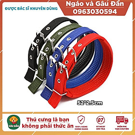 Vòng cổ cho chó XDD Ngáo Và Gâu Đần cỡ L chất liệu vải dù và da, kích cỡ 52*2.5cm