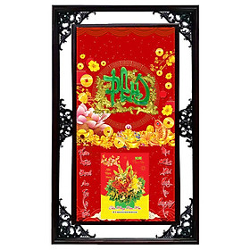 Lịch Cao Cấp 2021 Dán Nổi Chữ Phúc 01 Nền Đỏ Khung Đôi (50x82 Cm)