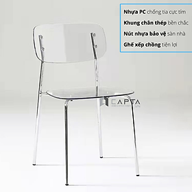 Mua Ghế tựa trong suốt ngồi trang điểm  làm việc hiện đại Ghế thân nhựa chân thép xếp chồng cao cấp ICE-PC Plastic Chairs