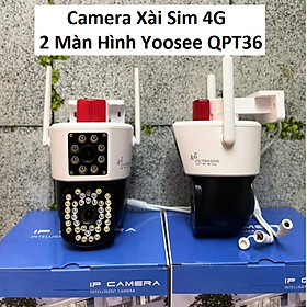 (Mẫu 2024) Camera 4G Yoosee 2 MẮT XEM 2 MÀN HÌNH 5.0MPX xoay 360 độ, xem đêm có màu, hỗ trợ đàm thoại 2 chiều - hàng chính hãng