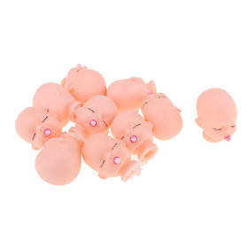 10pcs Vinyl Sleeping Baby Doll Head with Pacifierfor  Doll DIY Keychain