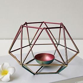 Metal Hexagon Shaped Colour Candle Holders Iron Hollow for Home Decoration