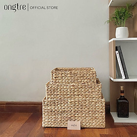 Mua Giỏ lục bình hình chữ nhật / hình tròn đựng đồ phòng khách/ giỏ phòng ngủ/ giỏ đồ chơi | ongtre (Vietnam)