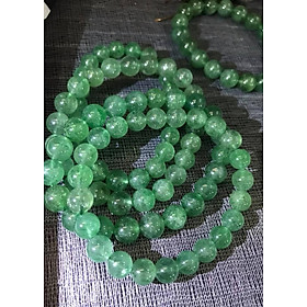 Vòng thạch anh dâu xanh tự nhiên 8mm nữ mệnh mộc hoả đá tự nhiên đẹp