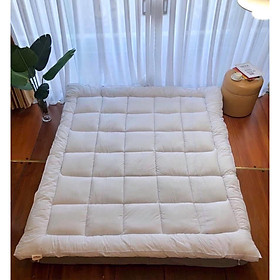 Mua NỆM TOPPER ruột lông vũ nhân tạo êm ái KT 1.6m x 2m tặng kèm 01 gối trúc hạt