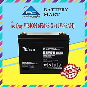 Ắc quy bộ lưu điện, ắc quy Vision 6FM75-X (12V-75AH), ắc quy viễn thông