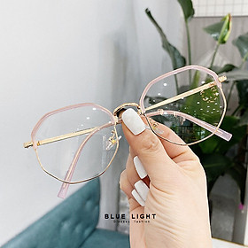 Gọng Kính Cận, Kính Giả Cận Nam Nữ Mắt Vuông Gọng Vàng Hồng Hàn Quốc - BLUE LIGHT SHOP