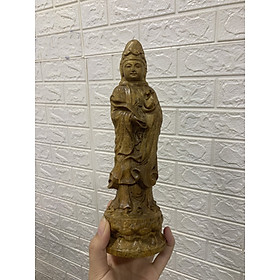  Tượng phật Bà Quan Thế Âm Bồ Tát phong thủy bằng gỗ trầm hương cầu bình an, may mắn và sức khoẻ