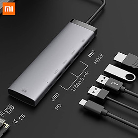 Xiaomi Ecological Chain MIIIW 7 In 1 Type-C HUB Multi Splitter Adapter 3pcs USB 3.0 PD Ports Converter Support SD/TF Card Can Connect With Mouse Keyboard And Mobile Hard Disk OTG USB For Macbook Pro Fast Transfer High Power PD PC Accessories