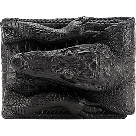 Ví Nam Da Cá Sấu Nguyên Con Vip Huy Hoàng HT2270 (12.5 x 10 cm) - Đen