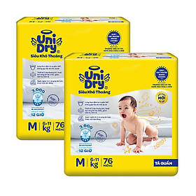 Combo 2 Tã quần UniDry Siêu khô thoáng gói Jumbo mới size M