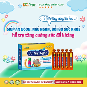 Siro uống Ăn Ngủ Ngon Hỗ trợ tăng cường tiêu hoá ăn ngon ngủ ngon bồi bổ sức khoẻ tăng sức đề kháng Hộp 4 vỉ x 5 ống Tâm An Pharma