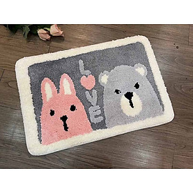 Mua Thảm chùi chân lông 45x65 - Thỏ hồng và gấu xám - TLC04001
