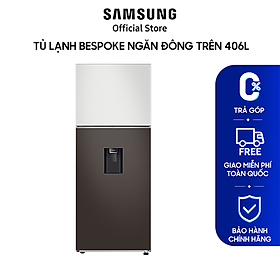 Tủ Lạnh Bespoke Ngăn Đông Trên với Đông Mềm Linh Hoạt 4 Chế Độ Optimal Fresh+ màu Trắng/Nâu Charcoal 406L RT42CB6784C3SV - Hàng chính hãng