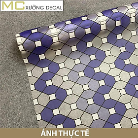 Mua Phim decal Dán Kính cửa sổ Ô Vuông Tím T056 Khổ 90cx100cm cản nắng giảm nhiệt