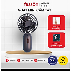 Mua Quạt mini cầm tay cao cấp   Quạt mini tích điện 3 tốc độ siêu mát sạc USB cực nhanh cáp sạc tiện lợi-  Hàng chính hãng