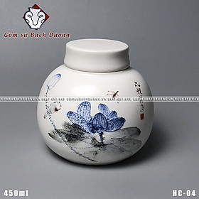 HŨ ĐỰNG TRÀ 450m bằng sứ AN TOÀN SỬ DỤNG - HC-04