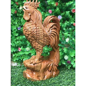Tượng con gà trống bằng gỗ hương đá kt cao 30cm