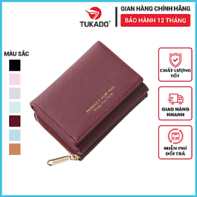 Hình ảnh Ví Nữ Mini Cầm Tay PERFECT FOR YOU Dáng Ngắn Nhiều Ngăn Tiện Dụng Chất Da Xước Cao Cấp Cực Đẹp PFY04