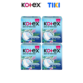 Combo 4 gói Băng Vệ Sinh Kotex Bảo Vệ Toàn Diện 23cm Siêu Mỏng Cánh - Gói 8 miếng