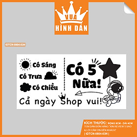 Set 50/100 tem dán kiện hàng XIN REVIEW 5 SAO (8x4cm) - tem dán đơn hàng, sản phẩm dành cho quán (1.061) Vua Hình Dán