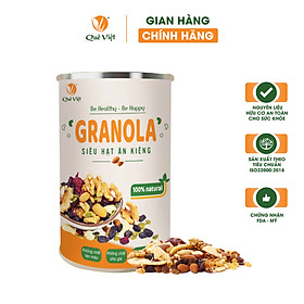 Granola siêu hạt ngũ cốc ăn kiêng Quê Việt, nguyên liệu hữu cơ 1 hộp x 500g