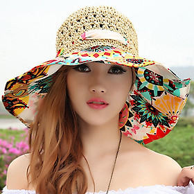 Mũ nón rộng vành đi biển chống nắng du lịch dã ngoại gấp gon thoáng mát thời trang Hàn Quốc dona21102506