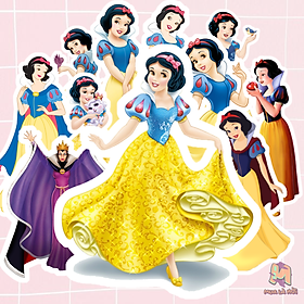 Miếng dán Stickers chủ đề Snow White and The Seven Dwarfs
